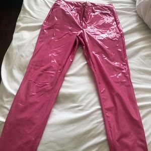 Pink latex pants worn once for 4 hours